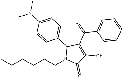4-benzoyl-5-[4-(dimethylamino)phenyl]-1-hexyl-3-hydroxy-1,5-dihydro-2H-pyrrol-2-one,333776-66-2,结构式