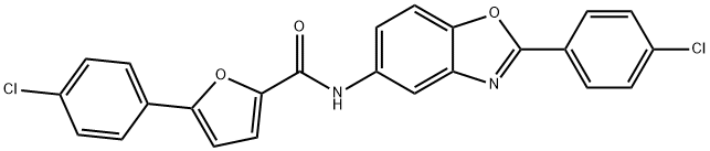 5-(4-chlorophenyl)-N-[2-(4-chlorophenyl)-1,3-benzoxazol-5-yl]-2-furamide Struktur