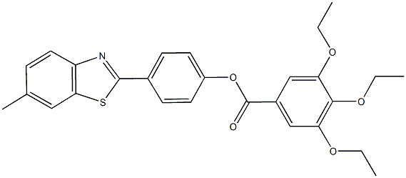 4-(6-methyl-1,3-benzothiazol-2-yl)phenyl 3,4,5-triethoxybenzoate Struktur