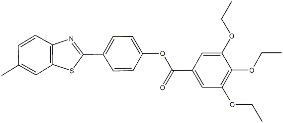 4-(6-methyl-1,3-benzothiazol-2-yl)phenyl 3,4,5-triethoxybenzoate,333779-70-7,结构式