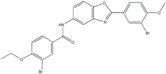 3-bromo-N-[2-(3-bromo-4-methoxyphenyl)-1,3-benzoxazol-5-yl]-4-ethoxybenzamide Structure