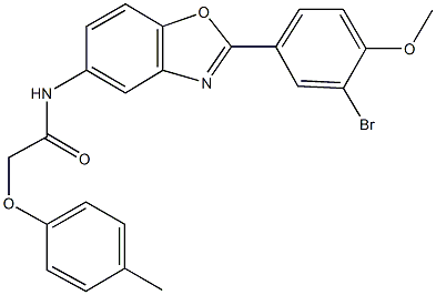 N-[2-(3-bromo-4-methoxyphenyl)-1,3-benzoxazol-5-yl]-2-(4-methylphenoxy)acetamide Struktur