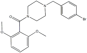 1-{[2,6-bis(methyloxy)phenyl]carbonyl}-4-[(4-bromophenyl)methyl]piperazine 化学構造式