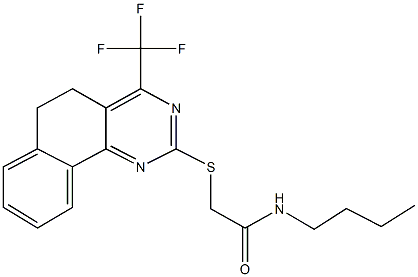 N-butyl-2-{[4-(trifluoromethyl)-5,6-dihydrobenzo[h]quinazolin-2-yl]sulfanyl}acetamide Structure