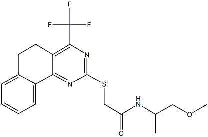 N-(2-methoxy-1-methylethyl)-2-{[4-(trifluoromethyl)-5,6-dihydrobenzo[h]quinazolin-2-yl]sulfanyl}acetamide,333784-86-4,结构式