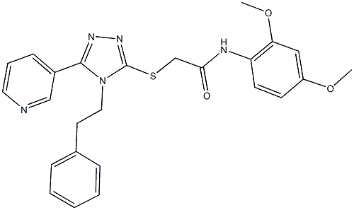 N-(2,4-dimethoxyphenyl)-2-{[4-(2-phenylethyl)-5-(3-pyridinyl)-4H-1,2,4-triazol-3-yl]sulfanyl}acetamide Structure