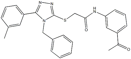 N-(3-acetylphenyl)-2-{[4-benzyl-5-(3-methylphenyl)-4H-1,2,4-triazol-3-yl]sulfanyl}acetamide Struktur