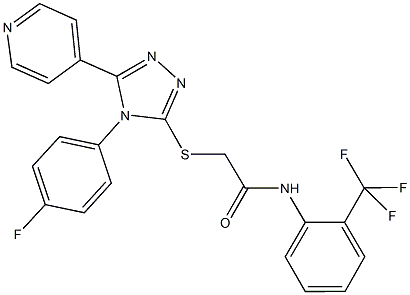 2-{[4-(4-fluorophenyl)-5-(4-pyridinyl)-4H-1,2,4-triazol-3-yl]sulfanyl}-N-[2-(trifluoromethyl)phenyl]acetamide Structure