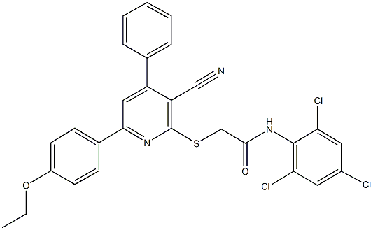 2-{[3-cyano-6-(4-ethoxyphenyl)-4-phenyl-2-pyridinyl]sulfanyl}-N-(2,4,6-trichlorophenyl)acetamide|