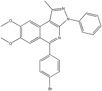 5-(4-bromophenyl)-7,8-dimethoxy-1-methyl-3-phenyl-3H-pyrazolo[3,4-c]isoquinoline 结构式