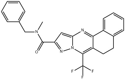 N-benzyl-N-methyl-7-(trifluoromethyl)-5,6-dihydrobenzo[h]pyrazolo[5,1-b]quinazoline-10-carboxamide Structure