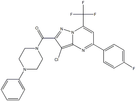 3-chloro-5-(4-fluorophenyl)-2-[(4-phenyl-1-piperazinyl)carbonyl]-7-(trifluoromethyl)pyrazolo[1,5-a]pyrimidine|