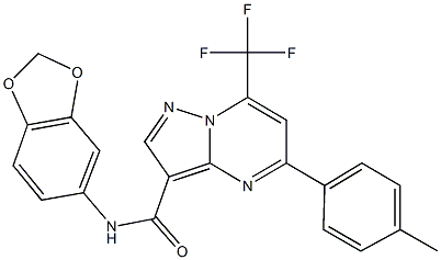 N-(1,3-benzodioxol-5-yl)-5-(4-methylphenyl)-7-(trifluoromethyl)pyrazolo[1,5-a]pyrimidine-3-carboxamide Struktur