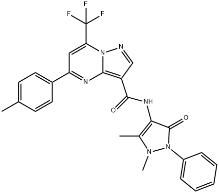 N-(1,5-dimethyl-3-oxo-2-phenyl-2,3-dihydro-1H-pyrazol-4-yl)-5-(4-methylphenyl)-7-(trifluoromethyl)pyrazolo[1,5-a]pyrimidine-3-carboxamide|