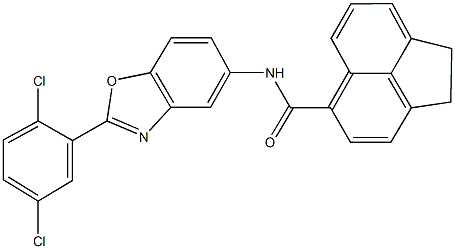 N-[2-(2,5-dichlorophenyl)-1,3-benzoxazol-5-yl]-1,2-dihydro-5-acenaphthylenecarboxamide 化学構造式