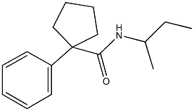 N-(sec-butyl)-1-phenylcyclopentanecarboxamide 化学構造式