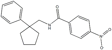 4-nitro-N-[(1-phenylcyclopentyl)methyl]benzamide Struktur