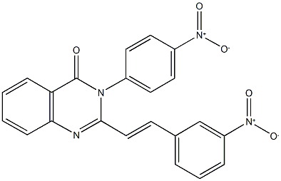 3-{4-nitrophenyl}-2-(2-{3-nitrophenyl}vinyl)-4(3H)-quinazolinone 结构式