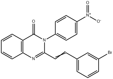 2-[2-(3-bromophenyl)vinyl]-3-{4-nitrophenyl}-4(3H)-quinazolinone Structure