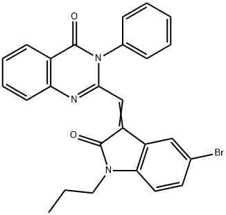 2-[(5-bromo-2-oxo-1-propyl-1,2-dihydro-3H-indol-3-ylidene)methyl]-3-phenyl-4(3H)-quinazolinone,334506-91-1,结构式