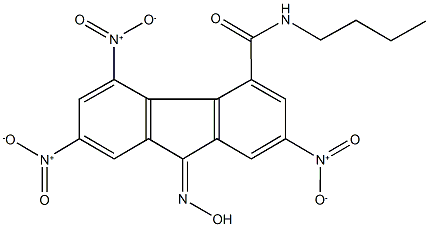 N-butyl-9-(hydroxyimino)-2,5,7-trisnitro-9H-fluorene-4-carboxamide Structure