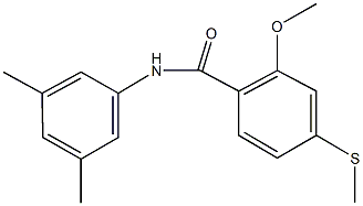 N-(3,5-dimethylphenyl)-2-methoxy-4-(methylsulfanyl)benzamide Struktur
