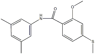 N-(3,5-dimethylphenyl)-2-methoxy-4-(methylsulfanyl)benzamide 结构式