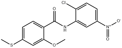 N-{2-chloro-5-nitrophenyl}-2-methoxy-4-(methylsulfanyl)benzamide,335204-78-9,结构式