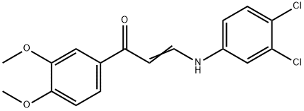 3-(3,4-dichloroanilino)-1-(3,4-dimethoxyphenyl)-2-propen-1-one 化学構造式