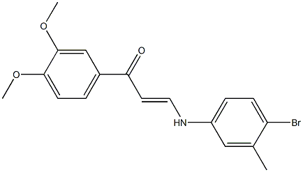 3-(4-bromo-3-methylanilino)-1-(3,4-dimethoxyphenyl)-2-propen-1-one,335206-20-7,结构式