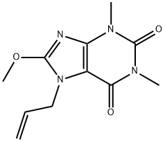 7-allyl-8-methoxy-1,3-dimethyl-3,7-dihydro-1H-purine-2,6-dione Structure