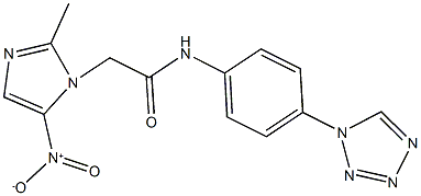 2-{5-nitro-2-methyl-1H-imidazol-1-yl}-N-[4-(1H-tetraazol-1-yl)phenyl]acetamide Structure