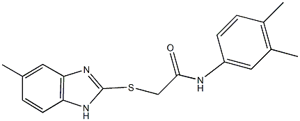 N-(3,4-dimethylphenyl)-2-[(5-methyl-1H-benzimidazol-2-yl)sulfanyl]acetamide Struktur