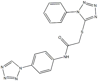2-[(1-phenyl-1H-tetraazol-5-yl)sulfanyl]-N-[4-(1H-tetraazol-1-yl)phenyl]acetamide 化学構造式