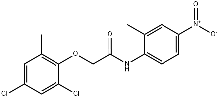 2-(2,4-dichloro-6-methylphenoxy)-N-{4-nitro-2-methylphenyl}acetamide Struktur