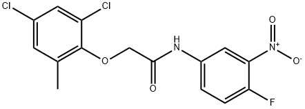 2-(2,4-dichloro-6-methylphenoxy)-N-{4-fluoro-3-nitrophenyl}acetamide Structure