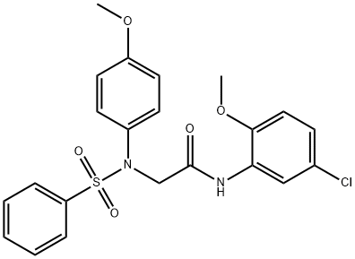 N-(5-chloro-2-methoxyphenyl)-2-[4-methoxy(phenylsulfonyl)anilino]acetamide Structure