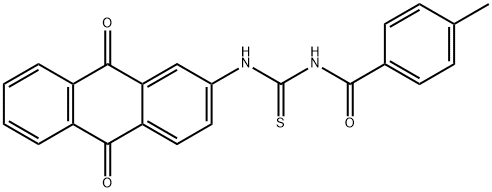 N-(9,10-dioxo-9,10-dihydroanthracen-2-yl)-N'-(4-methylbenzoyl)thiourea Struktur