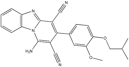 335209-16-0 1-amino-3-(4-isobutoxy-3-methoxyphenyl)pyrido[1,2-a]benzimidazole-2,4-dicarbonitrile