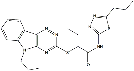 N-(5-propyl-1,3,4-thiadiazol-2-yl)-2-[(5-propyl-5H-[1,2,4]triazino[5,6-b]indol-3-yl)sulfanyl]butanamide|