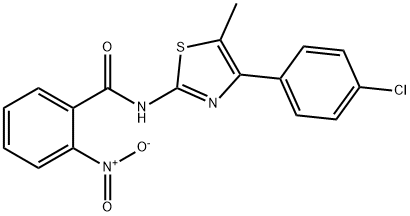 N-[4-(4-chlorophenyl)-5-methyl-1,3-thiazol-2-yl]-2-nitrobenzamide 结构式