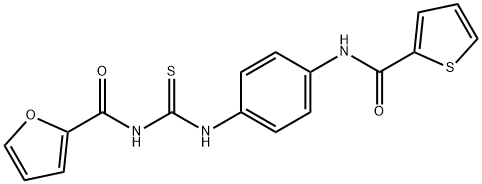 N-(4-{[(2-furoylamino)carbothioyl]amino}phenyl)-2-thiophenecarboxamide 化学構造式
