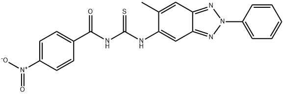 N-{4-nitrobenzoyl}-N'-(6-methyl-2-phenyl-2H-1,2,3-benzotriazol-5-yl)thiourea,335210-10-1,结构式