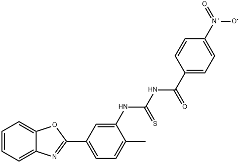 N-[5-(1,3-benzoxazol-2-yl)-2-methylphenyl]-N'-{4-nitrobenzoyl}thiourea Structure