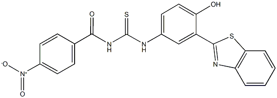 N-[3-(1,3-benzothiazol-2-yl)-4-hydroxyphenyl]-N'-{4-nitrobenzoyl}thiourea Structure