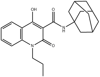 N-(1-adamantyl)-4-hydroxy-2-oxo-1-propyl-1,2-dihydro-3-quinolinecarboxamide 结构式