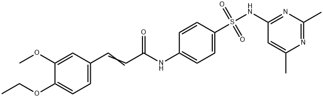 N-(4-{[(2,6-dimethyl-4-pyrimidinyl)amino]sulfonyl}phenyl)-3-(4-ethoxy-3-methoxyphenyl)acrylamide 结构式