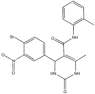 4-{4-bromo-3-nitrophenyl}-6-methyl-N-(2-methylphenyl)-2-oxo-1,2,3,4-tetrahydro-5-pyrimidinecarboxamide,335210-85-0,结构式