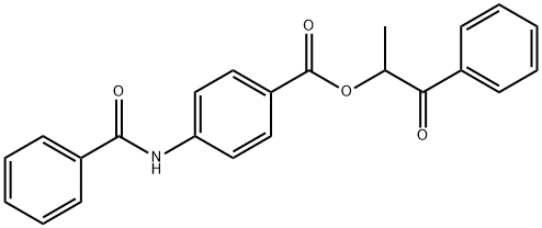 1-methyl-2-oxo-2-phenylethyl 4-(benzoylamino)benzoate 化学構造式