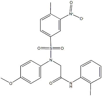 2-[({3-nitro-4-methylphenyl}sulfonyl)-4-methoxyanilino]-N-(2-methylphenyl)acetamide Structure